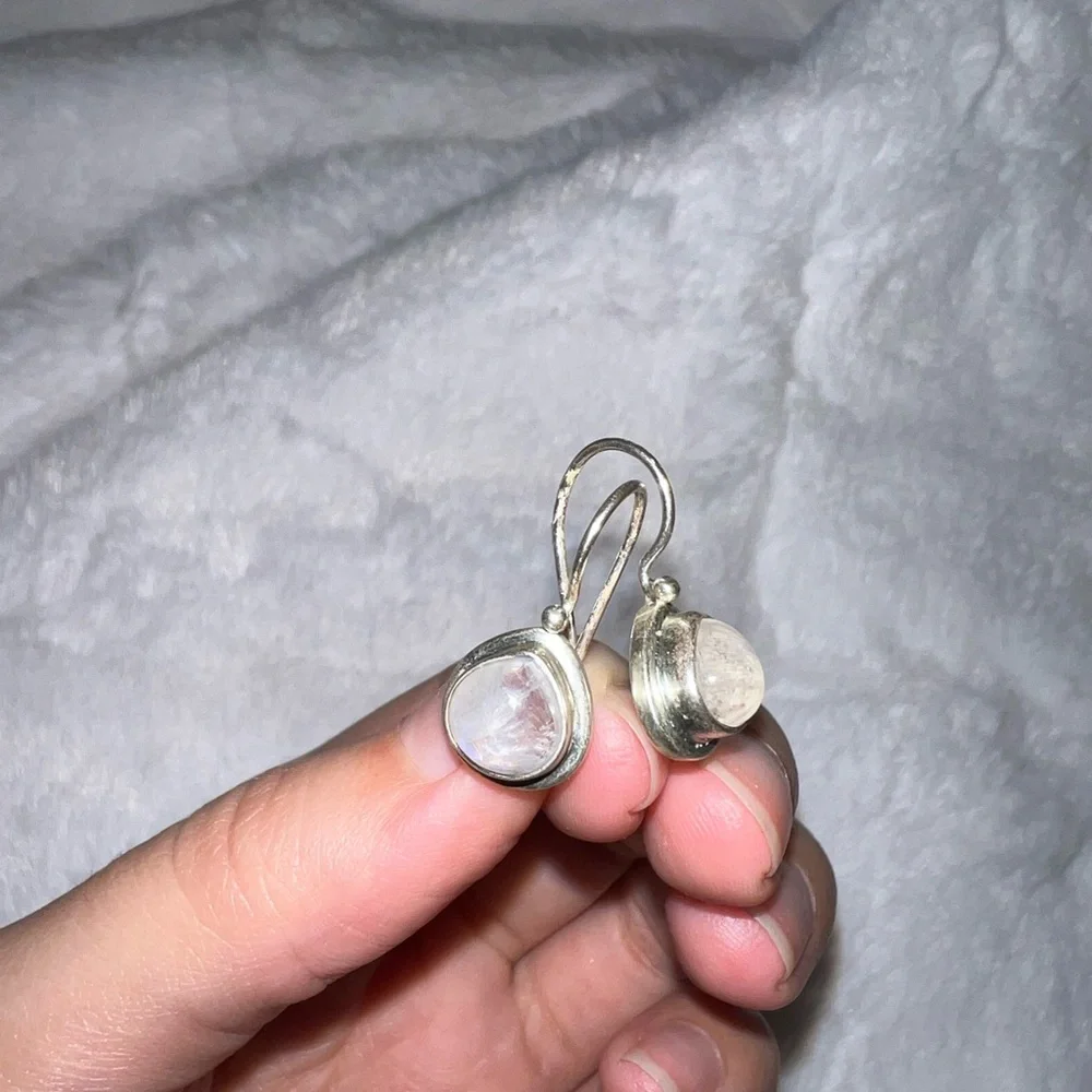 Moonstone Hook Earrings - Picture 5 of 6